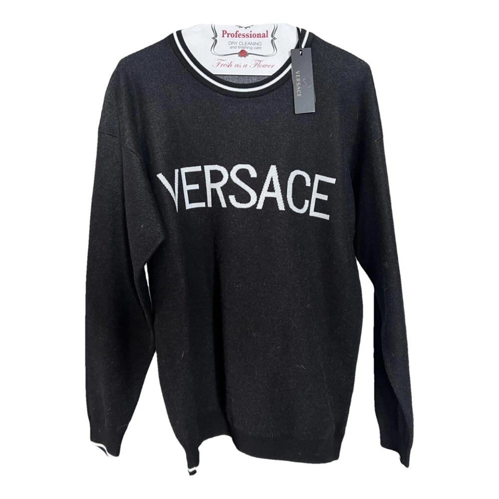 Black and White Versace Crewneck Sweater